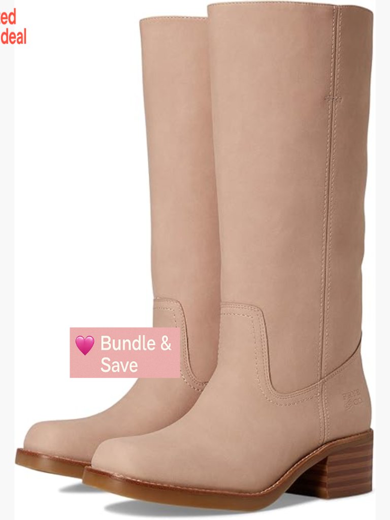 Tall Block Heel Boots - Synthetic Vegan Leather, 12.5" Shaft, 14.5" Calf